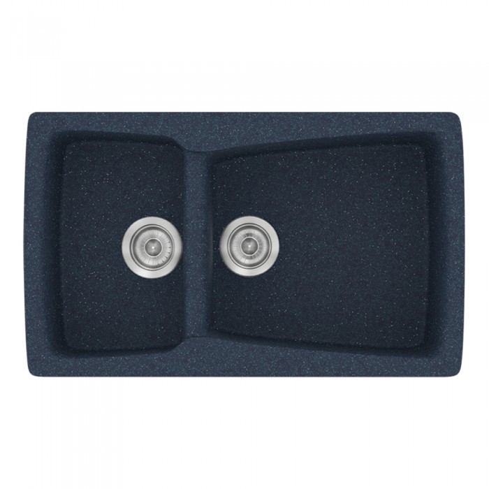 Νεροχύτης συνθετικός γρανίτη Sanitec Classic 320 79x50cm σε χρώμα 18. Granite Blue