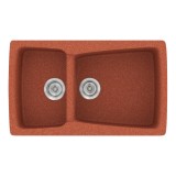 Νεροχύτης συνθετικός γρανίτη Sanitec Classic 320 79x50cm σε χρώμα 20. Granite Terracota