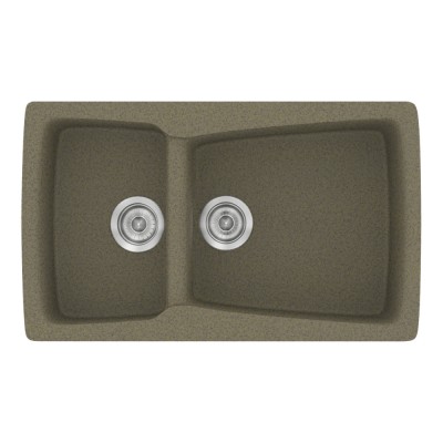 Νεροχύτης συνθετικός γρανίτη Sanitec Classic 320 79x50cm σε χρώμα 41. Granite Rust