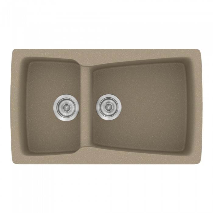 Νεροχύτης συνθετικός γρανίτη Sanitec Classic 320 79x50cm σε χρώμα 42. Granite Taupe