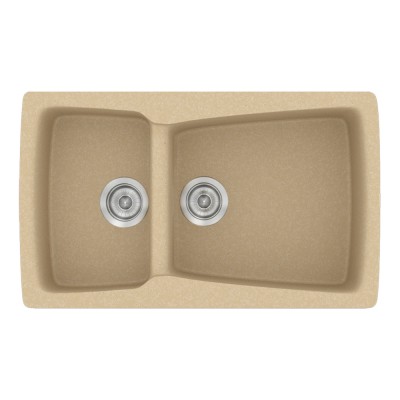 Νεροχύτης συνθετικός γρανίτη Sanitec Classic 320 79x50cm σε χρώμα 45. Granite Cappucino