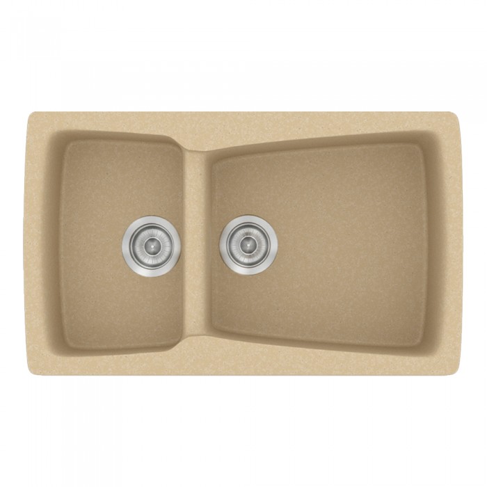 Νεροχύτης συνθετικός γρανίτη Sanitec Classic 320 79x50cm σε χρώμα 45. Granite Cappucino