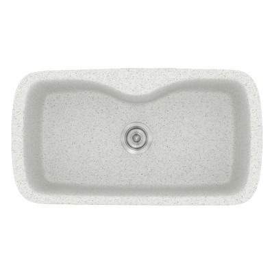 Νεροχύτης συνθετικός γρανίτη Sanitec Classic 321 83x51cm σε χρώμα 01. Granite White