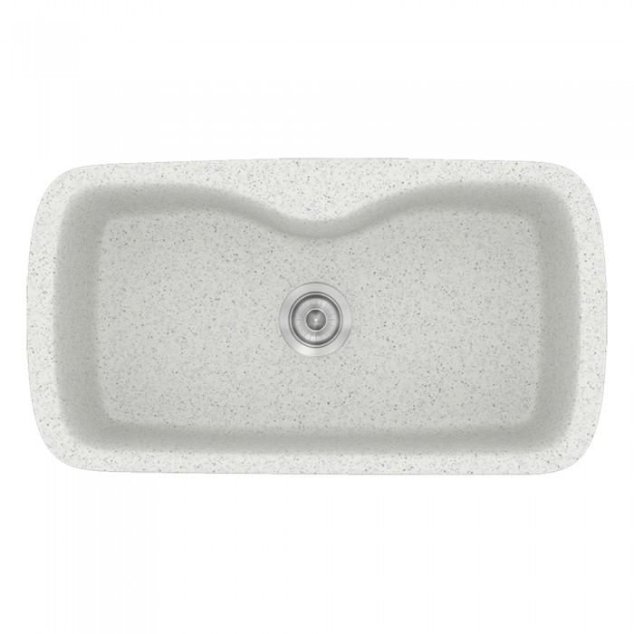 Νεροχύτης συνθετικός γρανίτη Sanitec Classic 321 83x51cm σε χρώμα 01. Granite White