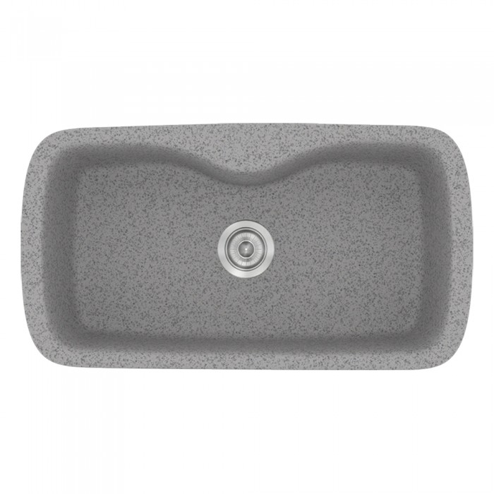 Νεροχύτης συνθετικός γρανίτη Sanitec Classic 321 83x51cm σε χρώμα 04. Granite Grey