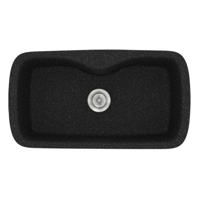 Νεροχύτης συνθετικός γρανίτη Sanitec Classic 321 83x51cm σε χρώμα 05. Granite Black