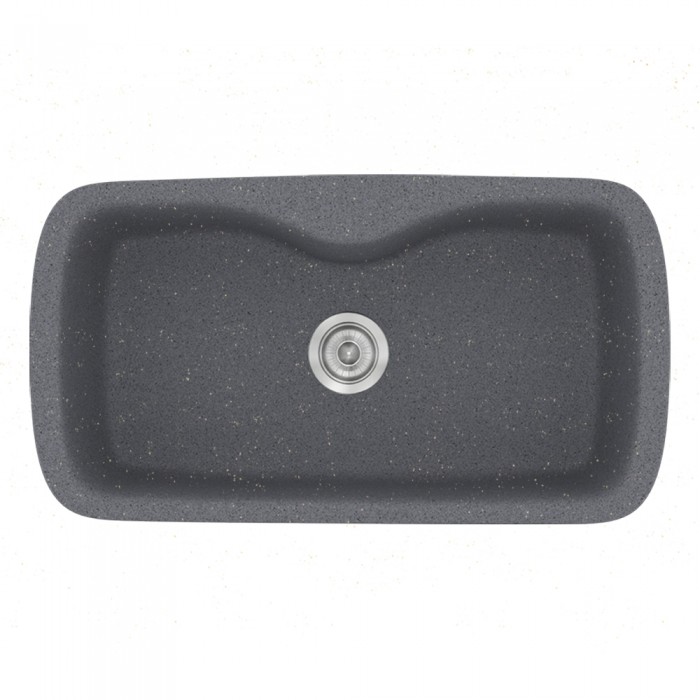 Νεροχύτης συνθετικός γρανίτη Sanitec Classic 321 83x51cm σε χρώμα 17. Metallic Silver