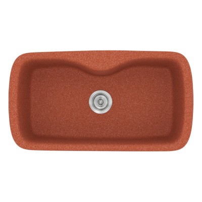 Νεροχύτης συνθετικός γρανίτη Sanitec Classic 321 83x51cm σε χρώμα 20. Granite Terracota