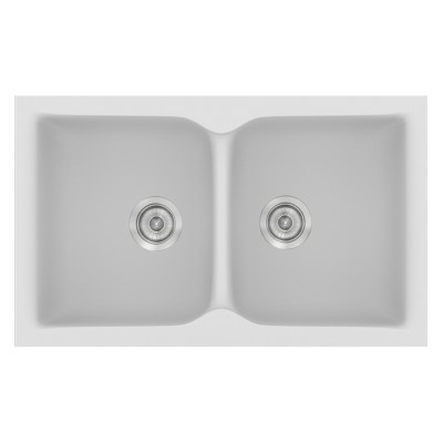 Νεροχύτης συνθετικός γρανίτη Sanitec Classic 322 81x50cm σε χρώμα 00. White