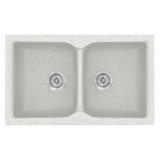 Νεροχύτης συνθετικός γρανίτη Sanitec Classic 322 81x50cm σε χρώμα 01. Granite White