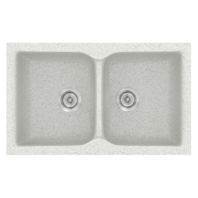 Νεροχύτης συνθετικός γρανίτη Sanitec Classic 322 81x50cm σε χρώμα 01. Granite White