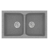 Νεροχύτης συνθετικός γρανίτη Sanitec Classic 322 81x50cm σε χρώμα 04. Granite Grey