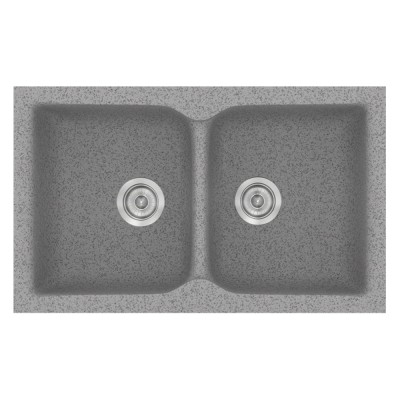 Νεροχύτης συνθετικός γρανίτη Sanitec Classic 322 81x50cm σε χρώμα 04. Granite Grey