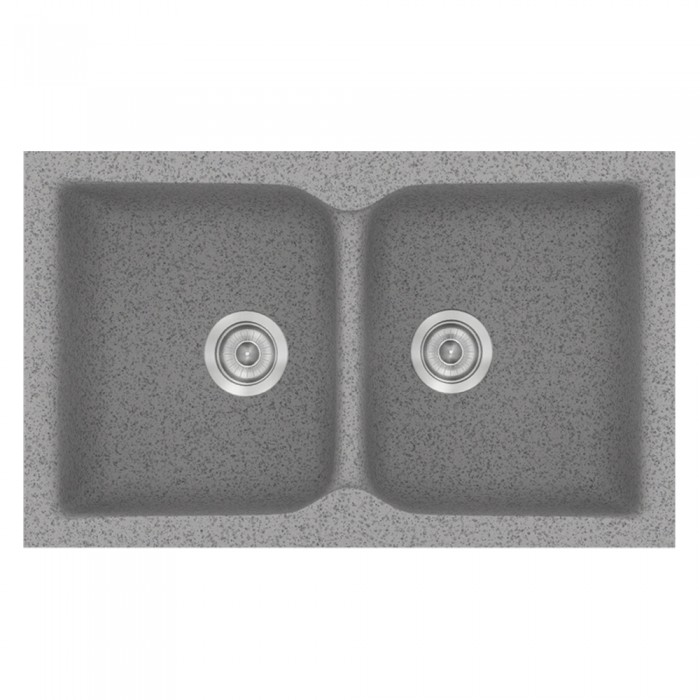 Νεροχύτης συνθετικός γρανίτη Sanitec Classic 322 81x50cm σε χρώμα 04. Granite Grey