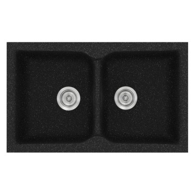 Νεροχύτης συνθετικός γρανίτη Sanitec Classic 322 81x50cm σε χρώμα 05. Granite Black