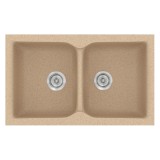 Νεροχύτης συνθετικός γρανίτη Sanitec Classic 322 81x50cm σε χρώμα 10. Granite Beige