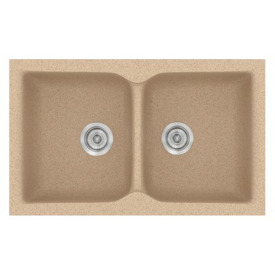 Νεροχύτης συνθετικός γρανίτη Sanitec Classic 322 81x50cm σε χρώμα 10. Granite Beige