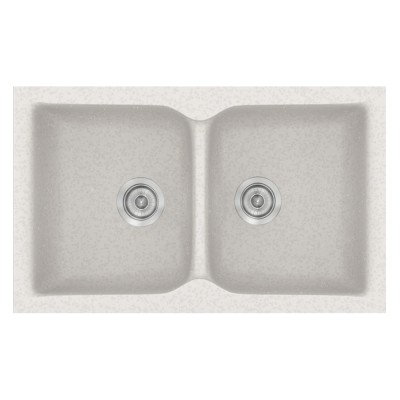 Νεροχύτης συνθετικός γρανίτη Sanitec Classic 322 81x50cm σε χρώμα 14. Metallic Ice