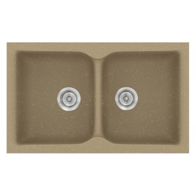 Νεροχύτης συνθετικός γρανίτη Sanitec Classic 322 81x50cm σε χρώμα 15. Metallic Cream