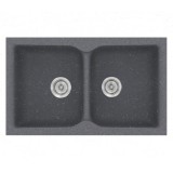 Νεροχύτης συνθετικός γρανίτη Sanitec Classic 322 81x50cm σε χρώμα 17. Metallic Silver