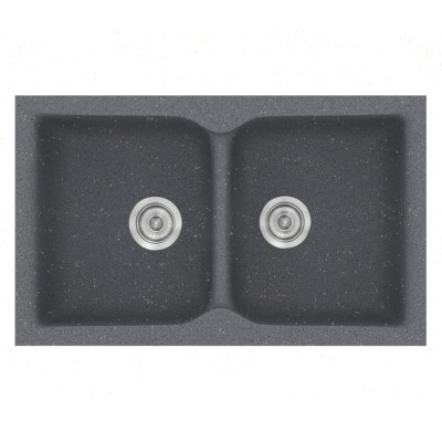 Νεροχύτης συνθετικός γρανίτη Sanitec Classic 322 81x50cm σε χρώμα 17. Metallic Silver