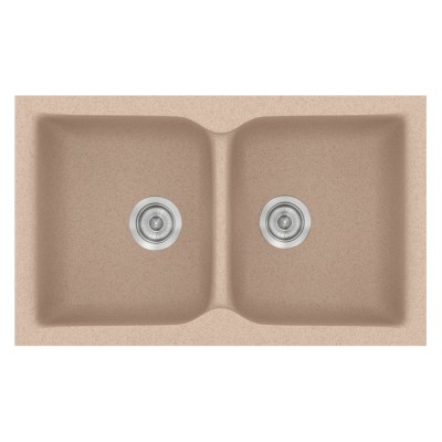 Νεροχύτης συνθετικός γρανίτη Sanitec Classic 322 81x50cm σε χρώμα 21. Granite Sand