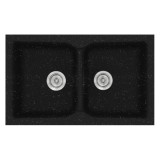 Νεροχύτης συνθετικός γρανίτη Sanitec Classic 322 81x50cm σε χρώμα 22. Metallic Space