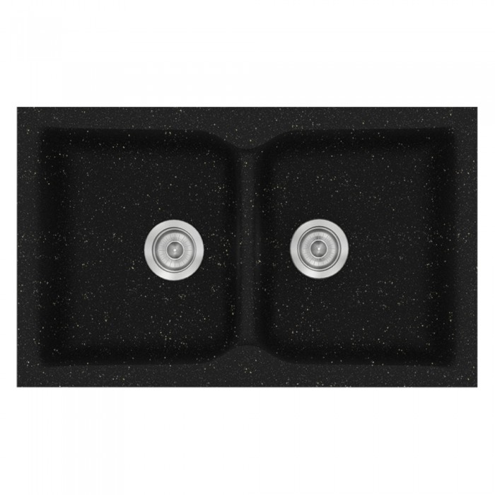 Νεροχύτης συνθετικός γρανίτη Sanitec Classic 322 81x50cm σε χρώμα 22. Metallic Space