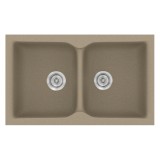 Νεροχύτης συνθετικός γρανίτη Sanitec Classic 322 81x50cm σε χρώμα 42. Granite Taupe