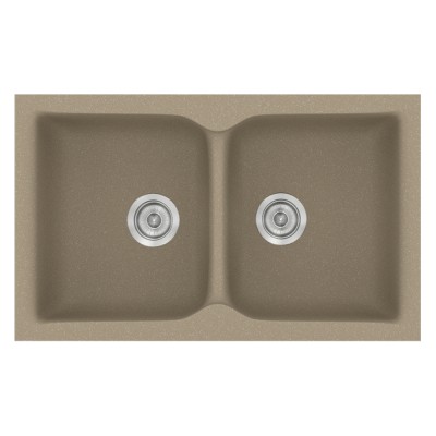 Νεροχύτης συνθετικός γρανίτη Sanitec Classic 322 81x50cm σε χρώμα 42. Granite Taupe