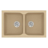 Νεροχύτης συνθετικός γρανίτη Sanitec Classic 322 81x50cm σε χρώμα 45. Granite Cappucino