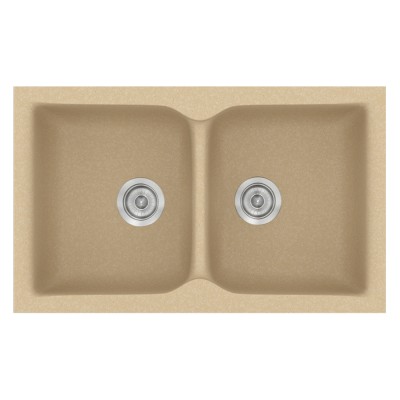 Νεροχύτης συνθετικός γρανίτη Sanitec Classic 322 81x50cm σε χρώμα 45. Granite Cappucino