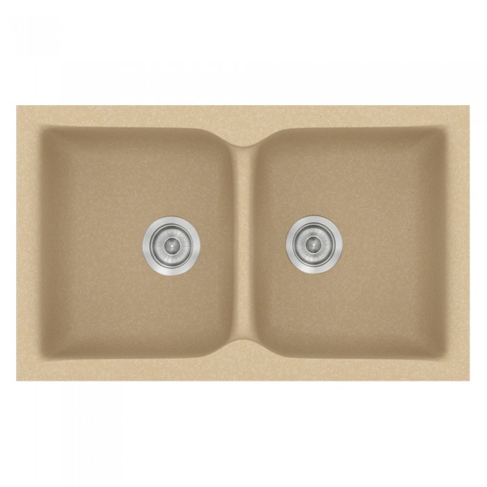 Νεροχύτης συνθετικός γρανίτη Sanitec Classic 322 81x50cm σε χρώμα 45. Granite Cappucino