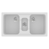 Νεροχύτης συνθετικός γρανίτη Sanitec Classic 325 97x51cm σε χρώμα 00. White