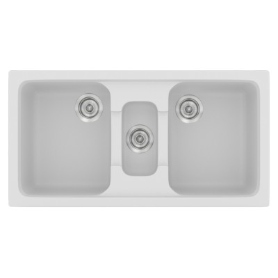 Νεροχύτης συνθετικός γρανίτη Sanitec Classic 325 97x51cm σε χρώμα 00. White