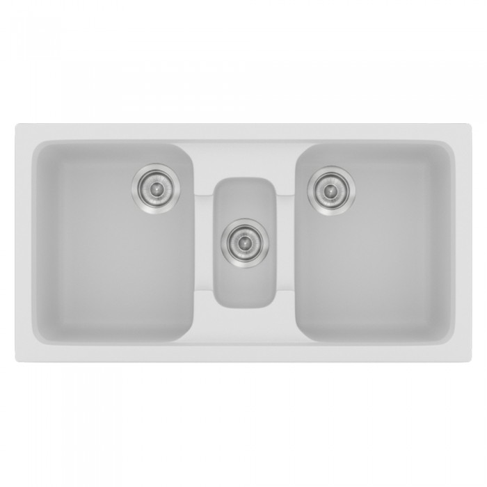 Νεροχύτης συνθετικός γρανίτη Sanitec Classic 325 97x51cm σε χρώμα 00. White