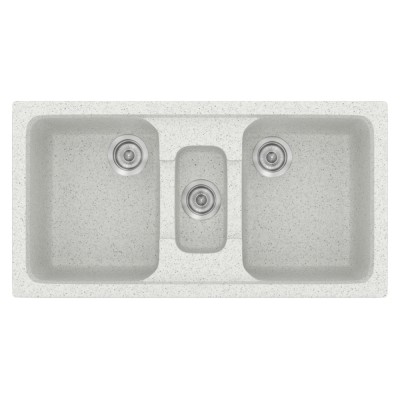 Νεροχύτης συνθετικός γρανίτη Sanitec Classic 325 97x51cm σε χρώμα 01. Granite White