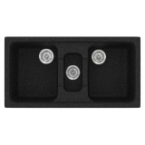 Νεροχύτης συνθετικός γρανίτη Sanitec Classic 325 97x51cm σε χρώμα 05. Granite Black