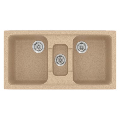 Νεροχύτης συνθετικός γρανίτη Sanitec Classic 325 97x51cm σε χρώμα 10. Granite Beige