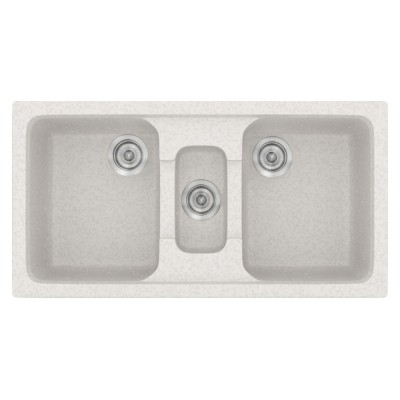 Νεροχύτης συνθετικός γρανίτη Sanitec Classic 325 97x51cm σε χρώμα 14. Metallic Ice