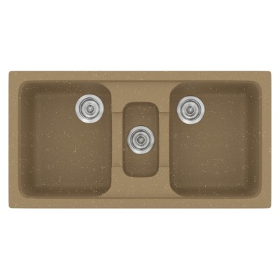 Νεροχύτης συνθετικός γρανίτη Sanitec Classic 325 97x51cm σε χρώμα 16. Metallic Coffee