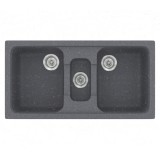 Νεροχύτης συνθετικός γρανίτη Sanitec Classic 325 97x51cm σε χρώμα 17. Metallic Silver