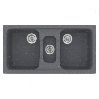 Νεροχύτης συνθετικός γρανίτη Sanitec Classic 325 97x51cm σε χρώμα 17. Metallic Silver