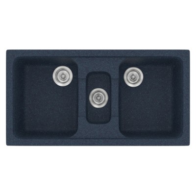 Νεροχύτης συνθετικός γρανίτη Sanitec Classic 325 97x51cm σε χρώμα 18. Granite Blue