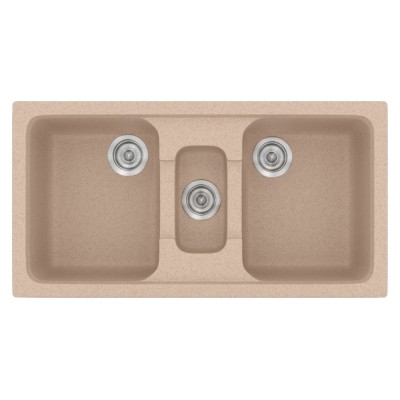 Νεροχύτης συνθετικός γρανίτη Sanitec Classic 325 97x51cm σε χρώμα 21. Granite Sand