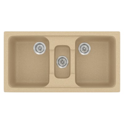 Νεροχύτης συνθετικός γρανίτη Sanitec Classic 325 97x51cm σε χρώμα 45. Granite Cappucino