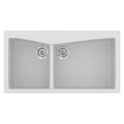 Νεροχύτης συνθετικός γρανίτη Sanitec Classic 326 93x51cm σε χρώμα 00. White