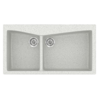 Νεροχύτης συνθετικός γρανίτη Sanitec Classic 326 93x51cm σε χρώμα 01. Granite White