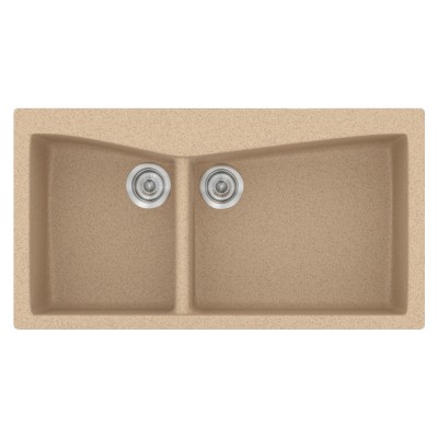 Νεροχύτης συνθετικός γρανίτη Sanitec Classic 326 93x51cm σε χρώμα 10. Granite Beige