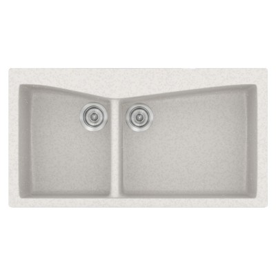 Νεροχύτης συνθετικός γρανίτη Sanitec Classic 326 93x51cm σε χρώμα 14. Metallic Ice